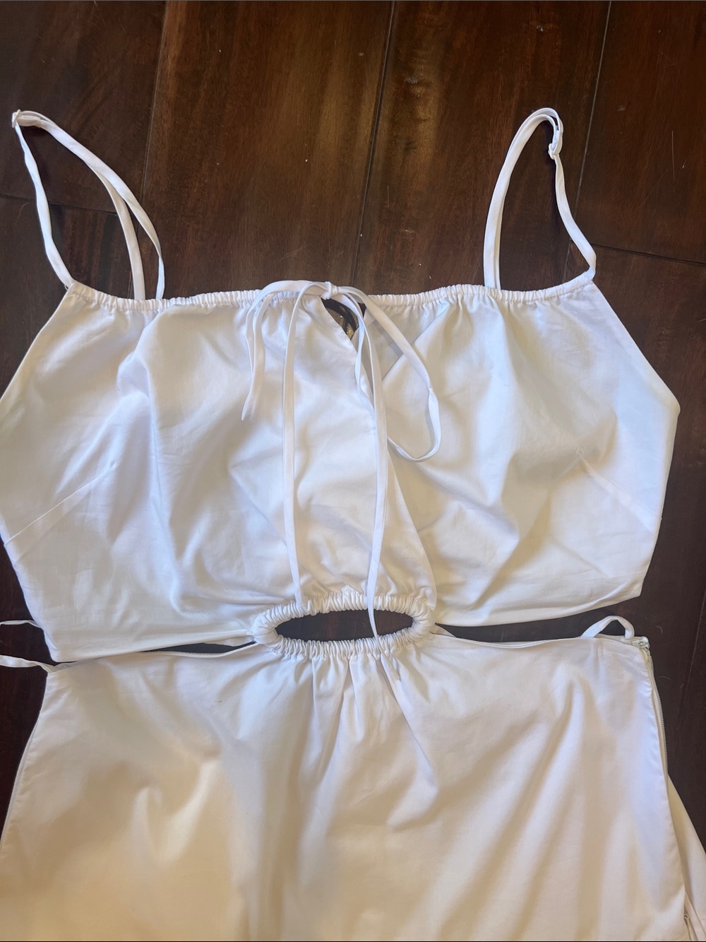 Jonathan Simkhai White Cutout Maxi Dress with Tie Detail - Picture 2 of 4